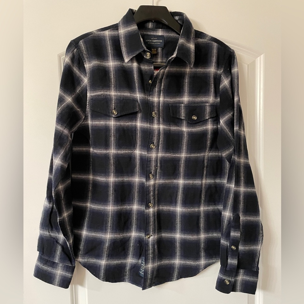 Lucky Brand Men’s XS long sleeved button down plaid shirt. NWT!!!!
